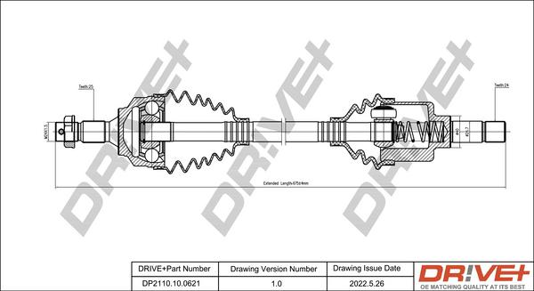 Dr!ve+ DP2110.10.0621 - Arbre de transmission cwaw.fr