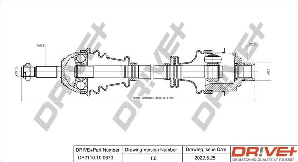 Dr!ve+ DP2110.10.0673 - Arbre de transmission cwaw.fr