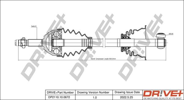 Dr!ve+ DP2110.10.0672 - Arbre de transmission cwaw.fr