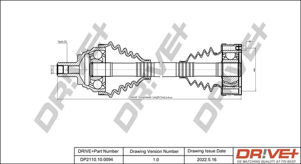 Dr!ve+ DP2110.10.0094 - Arbre de transmission cwaw.fr