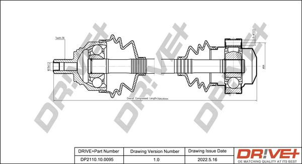 Dr!ve+ DP2110.10.0095 - Arbre de transmission cwaw.fr