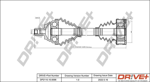 Dr!ve+ DP2110.10.0096 - Arbre de transmission cwaw.fr