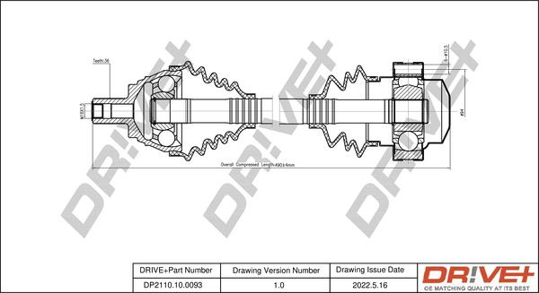 Dr!ve+ DP2110.10.0093 - Arbre de transmission cwaw.fr