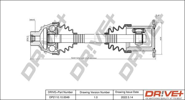 Dr!ve+ DP2110.10.0049 - Arbre de transmission cwaw.fr