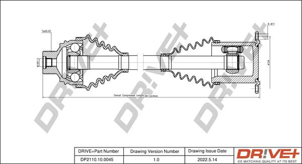 Dr!ve+ DP2110.10.0045 - Arbre de transmission cwaw.fr