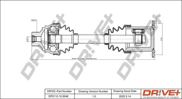 Dr!ve+ DP2110.10.0046 - Arbre de transmission cwaw.fr