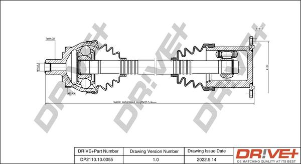 Dr!ve+ DP2110.10.0055 - Arbre de transmission cwaw.fr