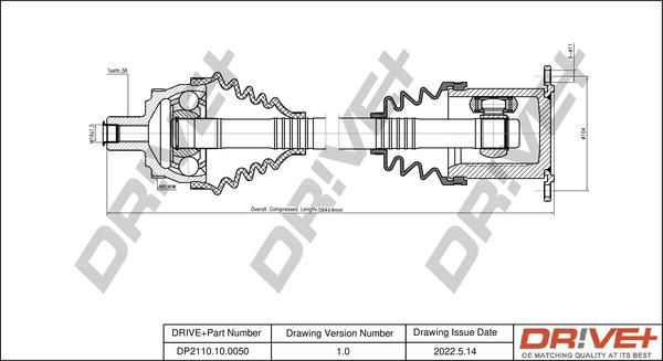 Dr!ve+ DP2110.10.0050 - Arbre de transmission cwaw.fr