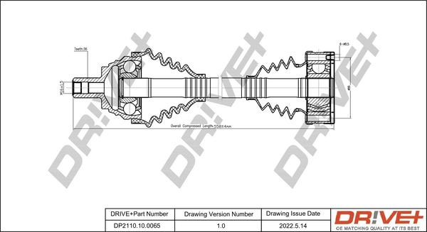 Dr!ve+ DP2110.10.0065 - Arbre de transmission cwaw.fr