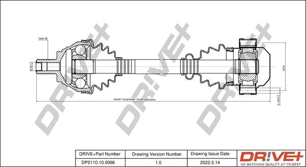 Dr!ve+ DP2110.10.0066 - Arbre de transmission cwaw.fr