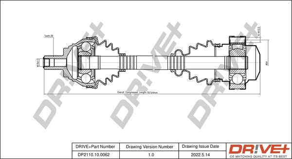 Dr!ve+ DP2110.10.0062 - Arbre de transmission cwaw.fr