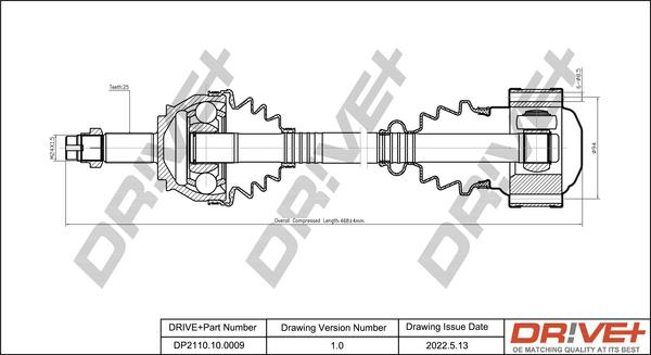 Dr!ve+ DP2110.10.0009 - Arbre de transmission cwaw.fr