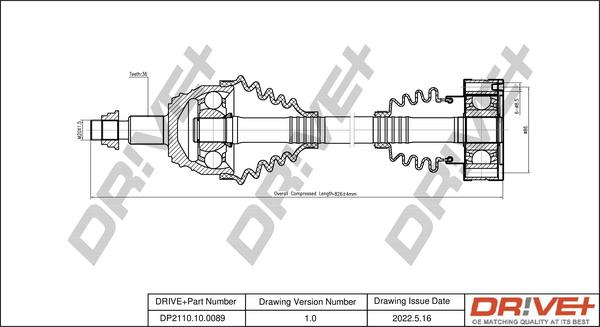 Dr!ve+ DP2110.10.0089 - Arbre de transmission cwaw.fr