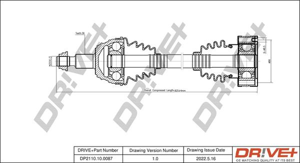 Dr!ve+ DP2110.10.0087 - Arbre de transmission cwaw.fr