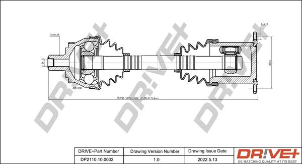 Dr!ve+ DP2110.10.0032 - Arbre de transmission cwaw.fr