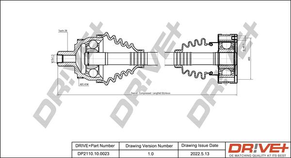 Dr!ve+ DP2110.10.0023 - Arbre de transmission cwaw.fr