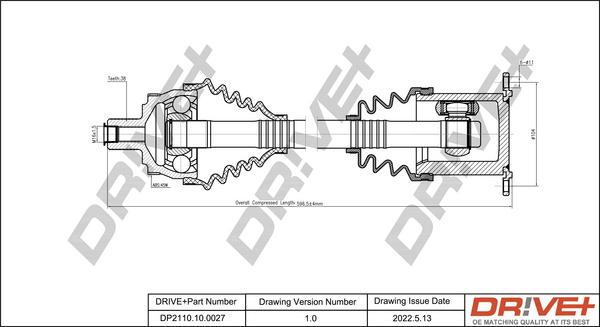 Dr!ve+ DP2110.10.0027 - Arbre de transmission cwaw.fr