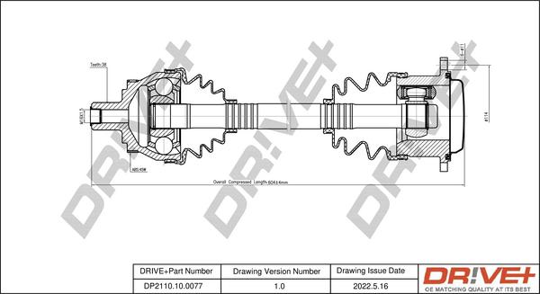 Dr!ve+ DP2110.10.0077 - Arbre de transmission cwaw.fr