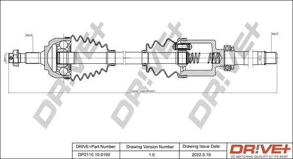 Dr!ve+ DP2110.10.0193 - Arbre de transmission cwaw.fr