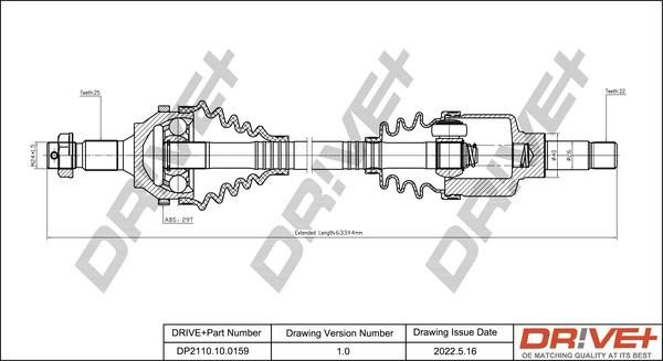 Dr!ve+ DP2110.10.0159 - Arbre de transmission cwaw.fr