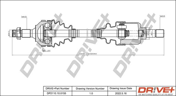 Dr!ve+ DP2110.10.0155 - Arbre de transmission cwaw.fr