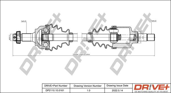 Dr!ve+ DP2110.10.0161 - Arbre de transmission cwaw.fr