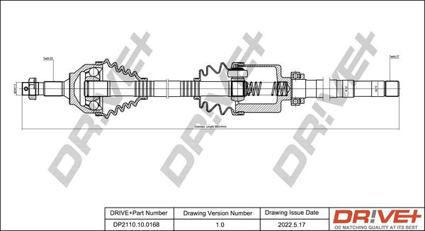 Dr!ve+ DP2110.10.0168 - Arbre de transmission cwaw.fr