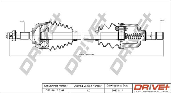 Dr!ve+ DP2110.10.0167 - Arbre de transmission cwaw.fr