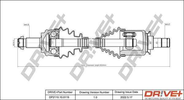 Dr!ve+ DP2110.10.0119 - Arbre de transmission cwaw.fr