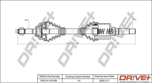 Dr!ve+ DP2110.10.0184 - Arbre de transmission cwaw.fr