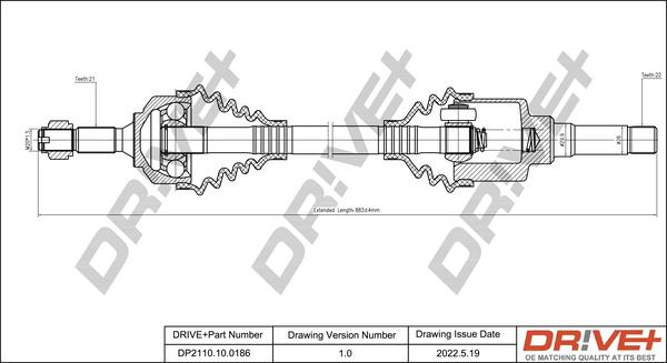 Dr!ve+ DP2110.10.0186 - Arbre de transmission cwaw.fr