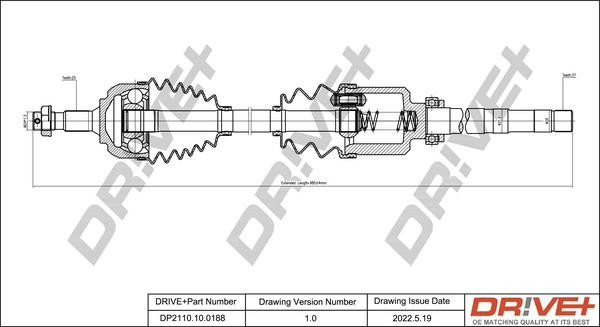 Dr!ve+ DP2110.10.0188 - Arbre de transmission cwaw.fr