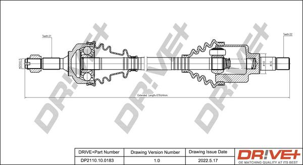 Dr!ve+ DP2110.10.0183 - Arbre de transmission cwaw.fr