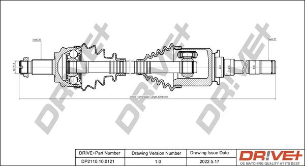 Dr!ve+ DP2110.10.0121 - Arbre de transmission cwaw.fr