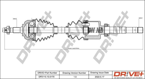 Dr!ve+ DP2110.10.0170 - Arbre de transmission cwaw.fr