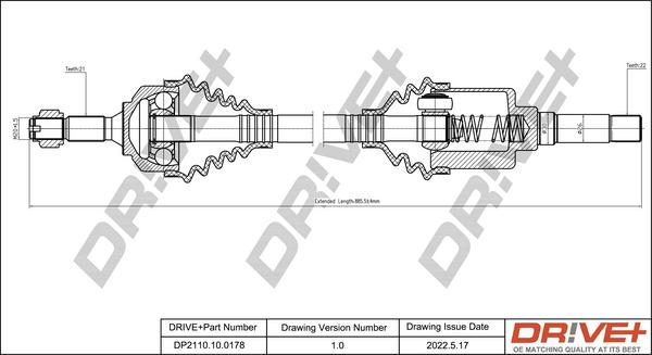 Dr!ve+ DP2110.10.0178 - Arbre de transmission cwaw.fr