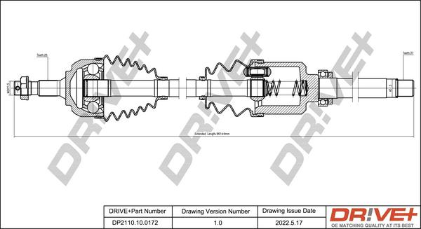 Dr!ve+ DP2110.10.0172 - Arbre de transmission cwaw.fr