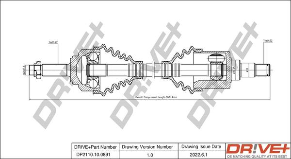 Dr!ve+ DP2110.10.0891 - Arbre de transmission cwaw.fr