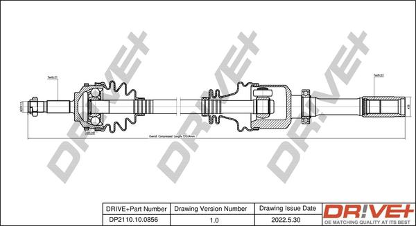 Dr!ve+ DP2110.10.0856 - Arbre de transmission cwaw.fr