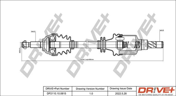 Dr!ve+ DP2110.10.0815 - Arbre de transmission cwaw.fr