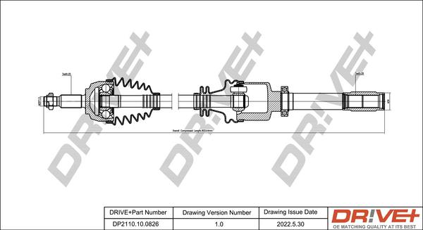 Dr!ve+ DP2110.10.0826 - Arbre de transmission cwaw.fr