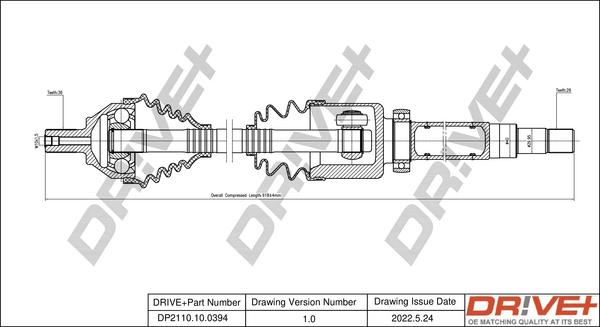 Dr!ve+ DP2110.10.0394 - Arbre de transmission cwaw.fr