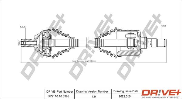 Dr!ve+ DP2110.10.0393 - Arbre de transmission cwaw.fr