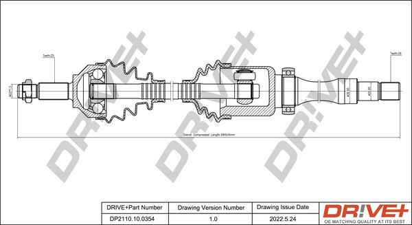 Dr!ve+ DP2110.10.0354 - Arbre de transmission cwaw.fr