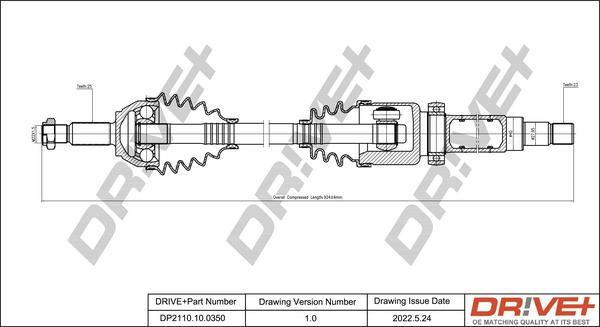 Dr!ve+ DP2110.10.0350 - Arbre de transmission cwaw.fr