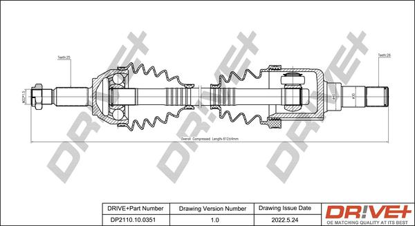 Dr!ve+ DP2110.10.0351 - Arbre de transmission cwaw.fr