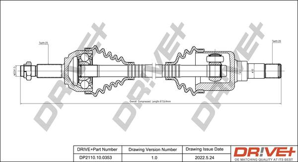 Dr!ve+ DP2110.10.0353 - Arbre de transmission cwaw.fr