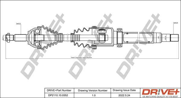 Dr!ve+ DP2110.10.0352 - Arbre de transmission cwaw.fr