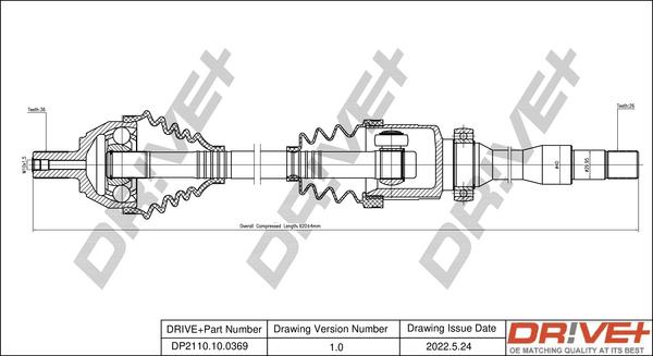 Dr!ve+ DP2110.10.0369 - Arbre de transmission cwaw.fr