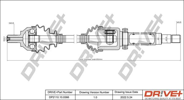 Dr!ve+ DP2110.10.0366 - Arbre de transmission cwaw.fr